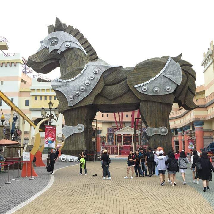 Family Travels EDA Park Kaohsiung trojan horse statue