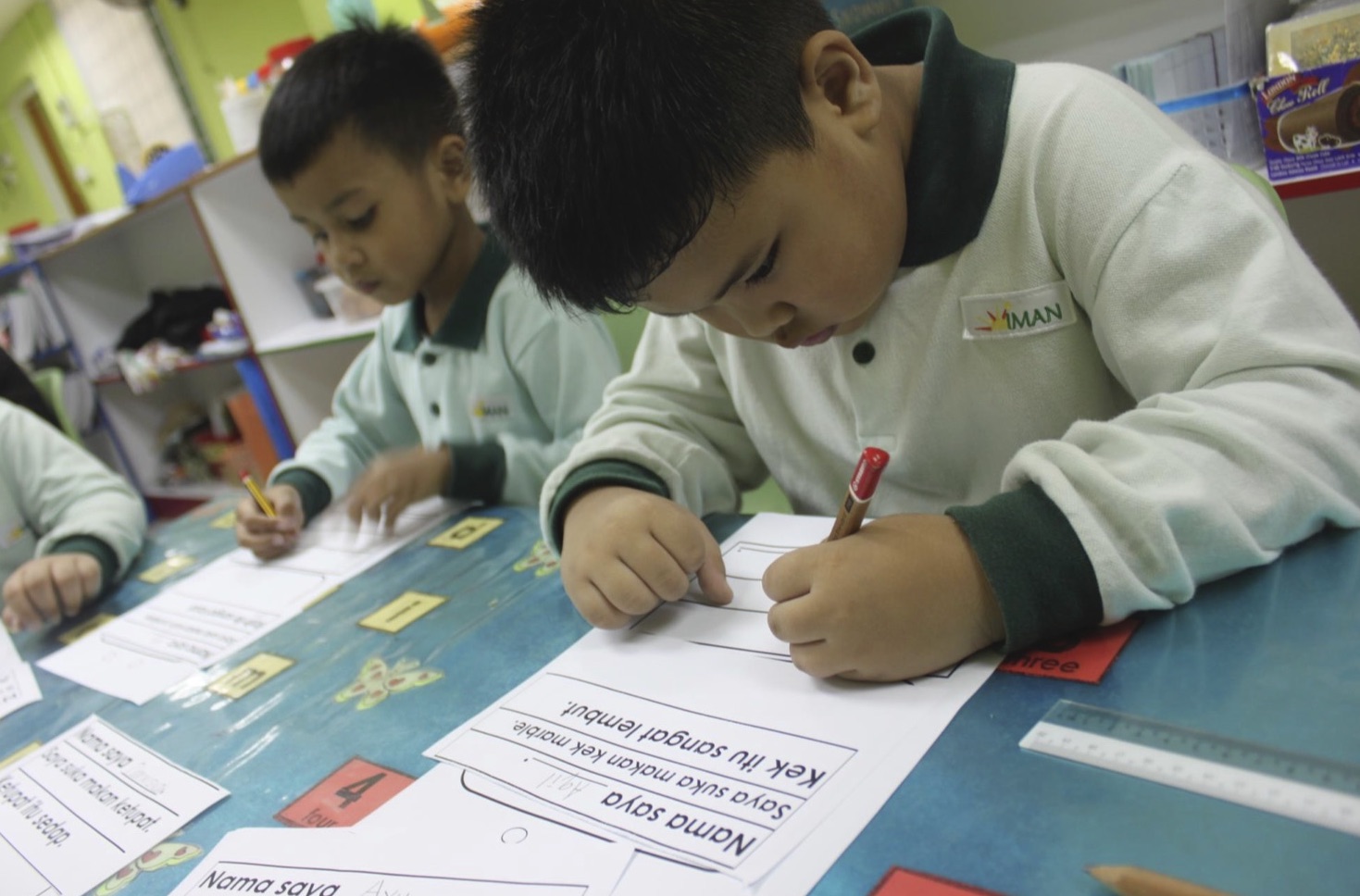 IMAN Kindergarten 2 young boys learning malay