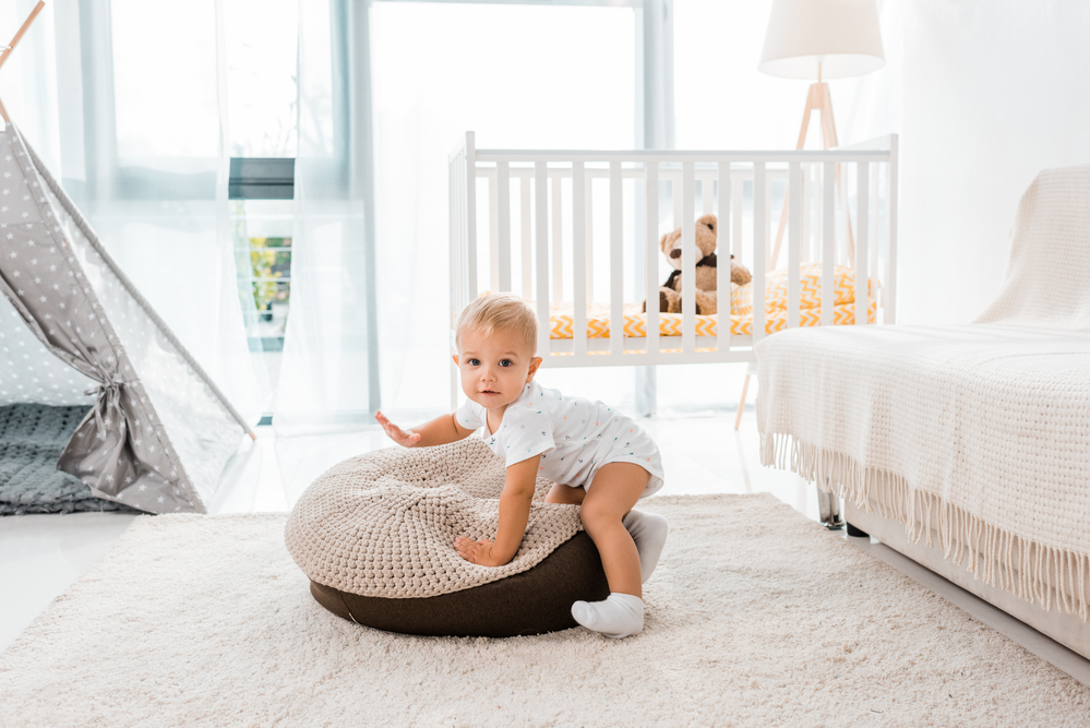 american baby crawling