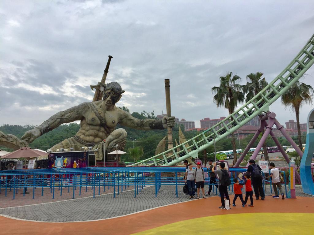 Family Travels EDA Park Kaohsiung large statue