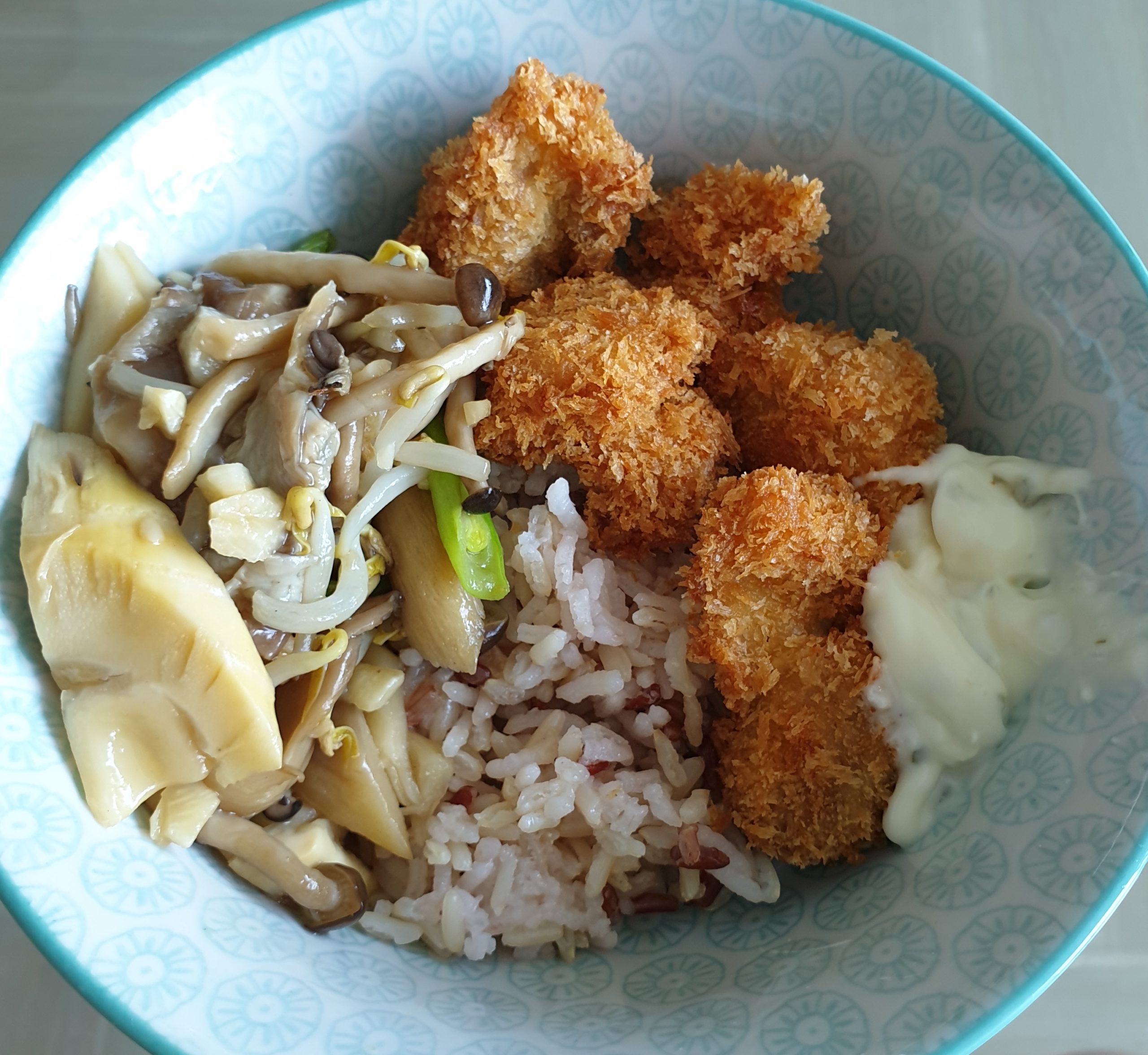 Easy to prepare recipe breadcrumbs rice bowl