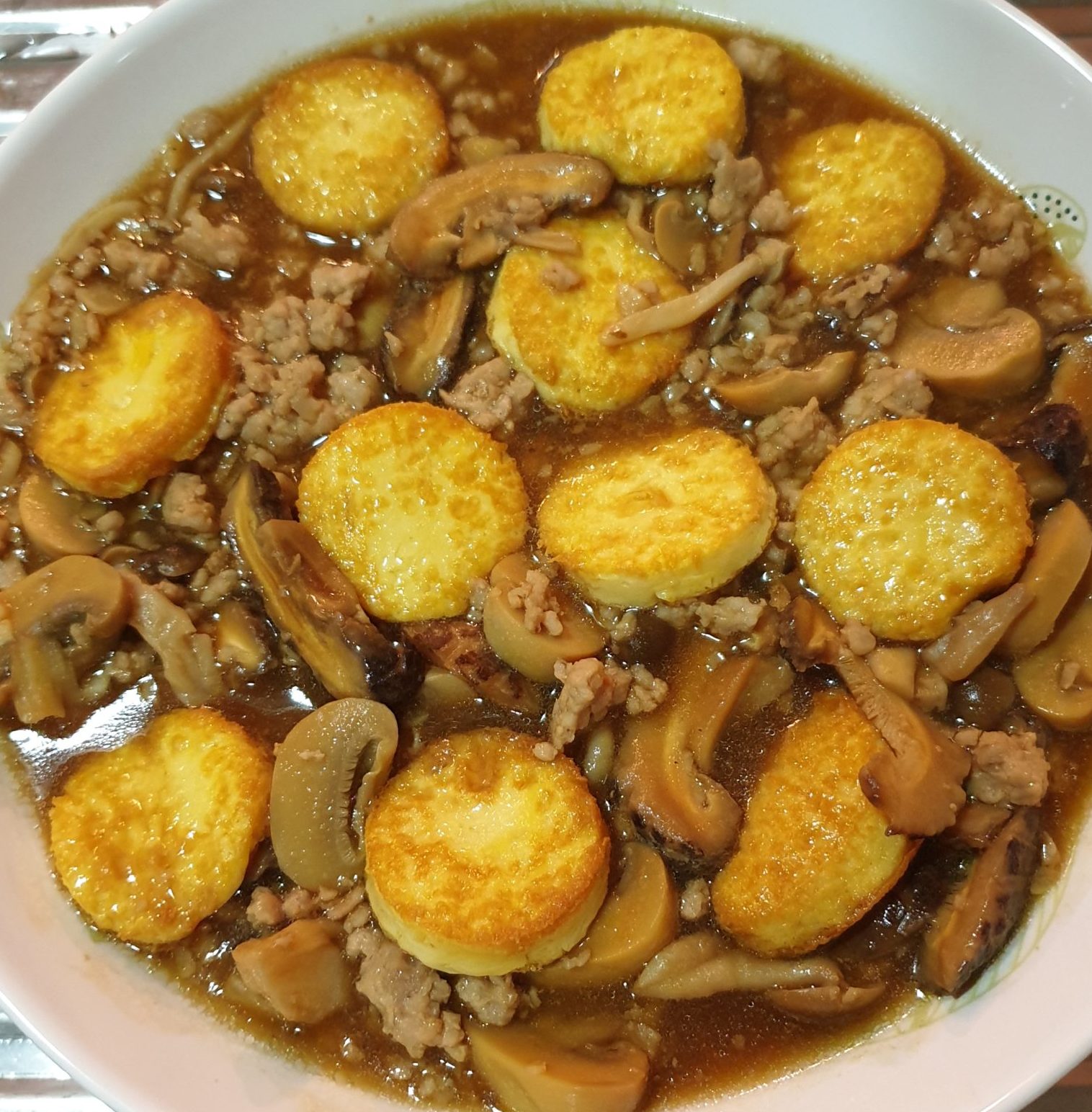 easy recipe mushroom minced pork mushroom egg tofu